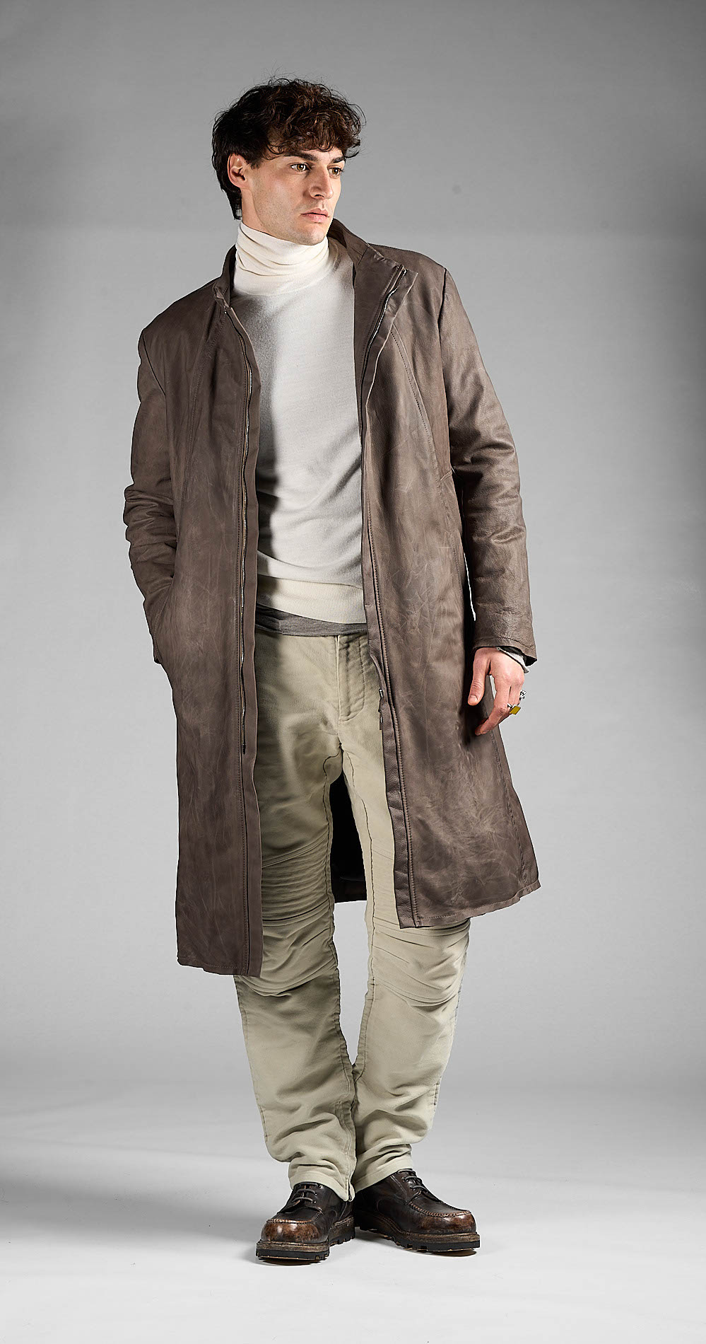 DANIELE BASTA LEATHER AND SILVER JACKET 
